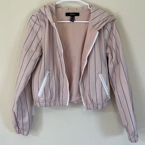 Women’s Pink Striped Hooded Jacket. Size S